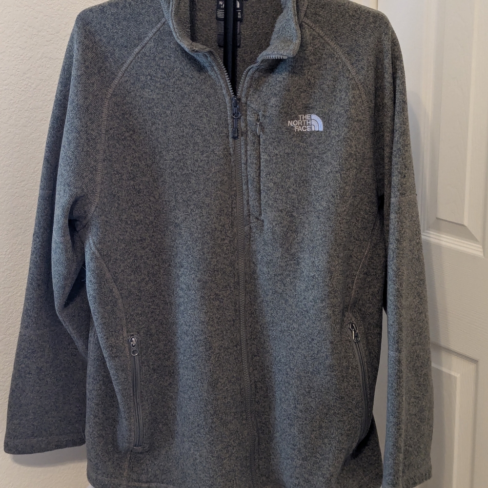 The North Face Men’s XL Olive Green Full Zip Knit Jacket Zip Pockets